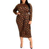 Waist Knot Large Size Bodycon Dress Wholesale Online