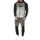 Gray Colorblock Male Sports Suit Queen Size Exercise