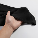 Particularly Black Drawstring Waist Mini Dress 3/4 Sleeve Dress