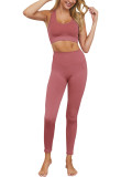 Large Bust Red Sweat Suit Seamless Tank Top High Rise For Street Fitness Yoga