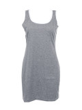 Particularly Gray Sleeveless Mini Tank Bodycon Dress Soft Comfortable Fabric