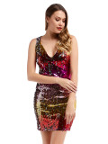 Red Sleeveless Sequin Bodycon Dress Sexy Beautiful and Charming Style