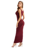 Wine Red Solid Color Bodycon Dress Beautiful and Charming Style For Every Occasion