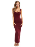 Wine Red Solid Color Bodycon Dress Beautiful and Charming Style For Every Occasion