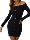 Black Long Sleeve Bodycon Dress Comfortable Fabric Leisure Fashion