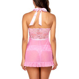 Pink Slit Babydoll Patchwork Hip Length Garment
