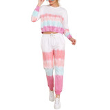 Rushlover Tie-Dyed Two Piece Outfits With Drawstring
