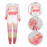 Rushlover Tie-Dyed Long Sleeve Two Piece Outfits
