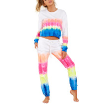 Rushlover Long Sleeve Top And Tie-Dyed Pants Set