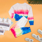 Rushlover Long Sleeve Top And Tie-Dyed Pants Set