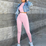 Rushlover Pink Full Sleeve High Rise Sweat Suit