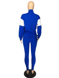 Rushlover Blue Full Length Turndown Collar Sweat Suit