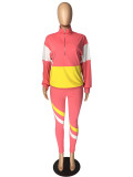 Rushlover Pink High Waist Full Length Sweat Suit