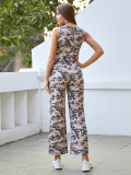 Rushlover Utility Keyhole Jumpsuit Wide Leg With Pocket