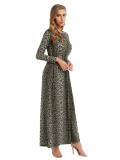 Rushlover Fit Leopard Printed Maxi Dress Big Size
