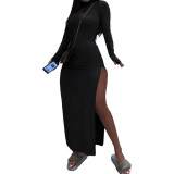 Rushlover Black Maxi Dress Long Sleeve Comfort Fabric