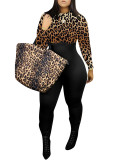 Rushlover High Waist Leopard Paint Jumpsuit Feminine