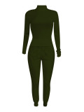 Rushlover Blackish Green Lamb Wool Two Piece Outfits