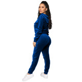 Rushlover Blue Women Set Zipper Front Full Length Versatile