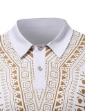 Rushlover Men's Polo Shirt Printed Short Sleeves Bottoming Shirt Splashing Ink Design