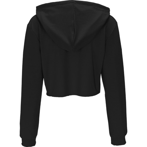 Rushlover Black Crop Top Long Sleeve Hooded Sweatshirt