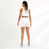 Rushlover White Bra And Shorts Sports And Leisure Running Suit