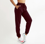 Rushlover Wine Red Sports Yoga Bra Trousers Running Vest Style Cycling Training Fitness Suit