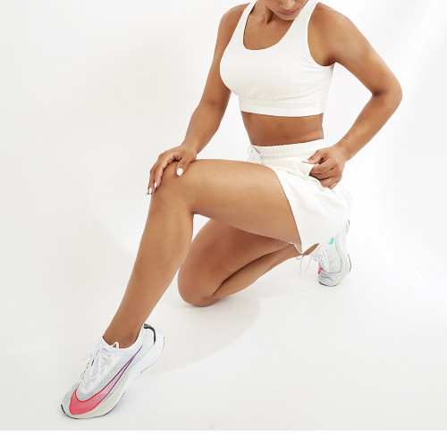 Rushlover White Bra And Shorts Sports And Leisure Running Suit