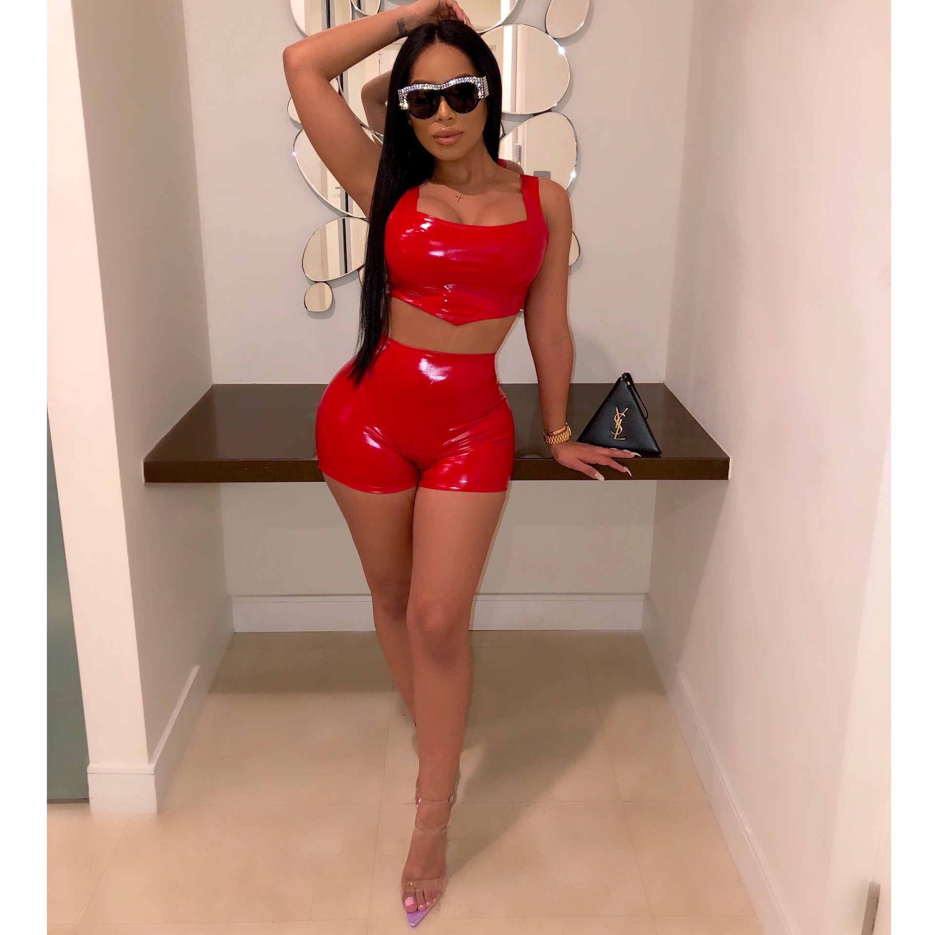 red latex 2 piece set