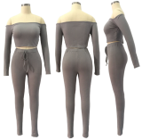 Sexy Off Shoulder Tight Pants Sets Two Pieces TE-3307
