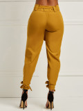 Solid High Waist Bow Knot Long Pencil Pants OD-8290