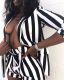 Striped Blazer Top And Shorts Two Piece Suit BS-1098