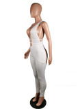 Sexy Deep V Sleeveless White Bandage Jumpsuit MK-2010