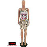 Sexy Leopard Print Sleeveless Mini Dresses YH-5080