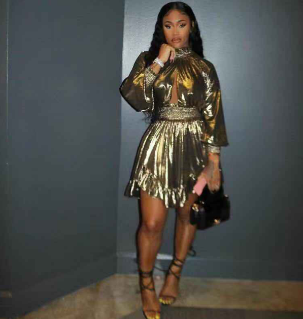gold turtleneck outfit