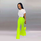 Fashion Solid Long Flare Pants OD-8273