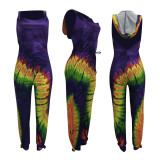 Sexy Printed Hooded Backless Long Jumpauits AL-118