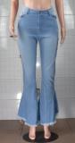 Denim High Waist Long Flare Pants Bodycon Jeans MOF-5088