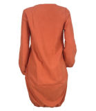 Solid Long Sleeve Casual Loose Mini Dress CQ-5128