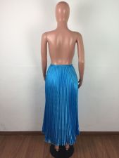 Fashion High Waist Big Swing Pleated Long Skirts LA-3102