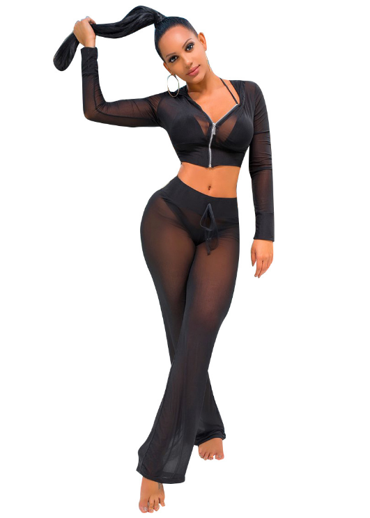 black see thru jumpsuit