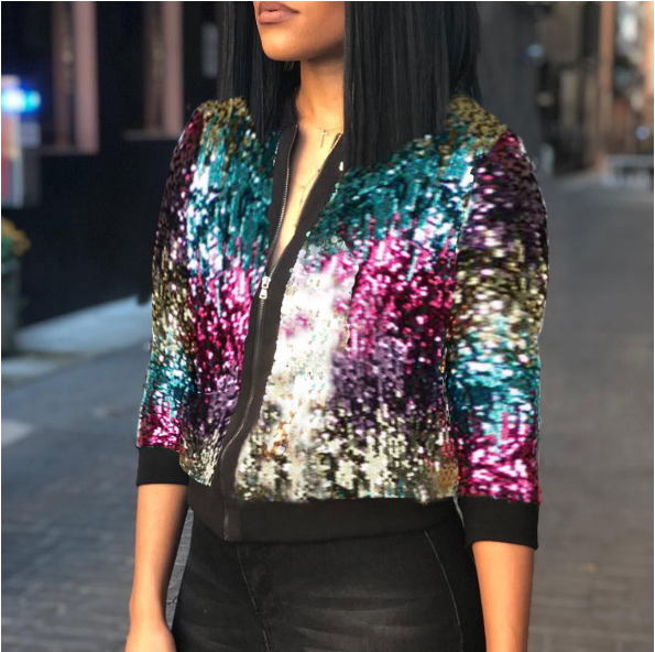 colourful sequin jacket