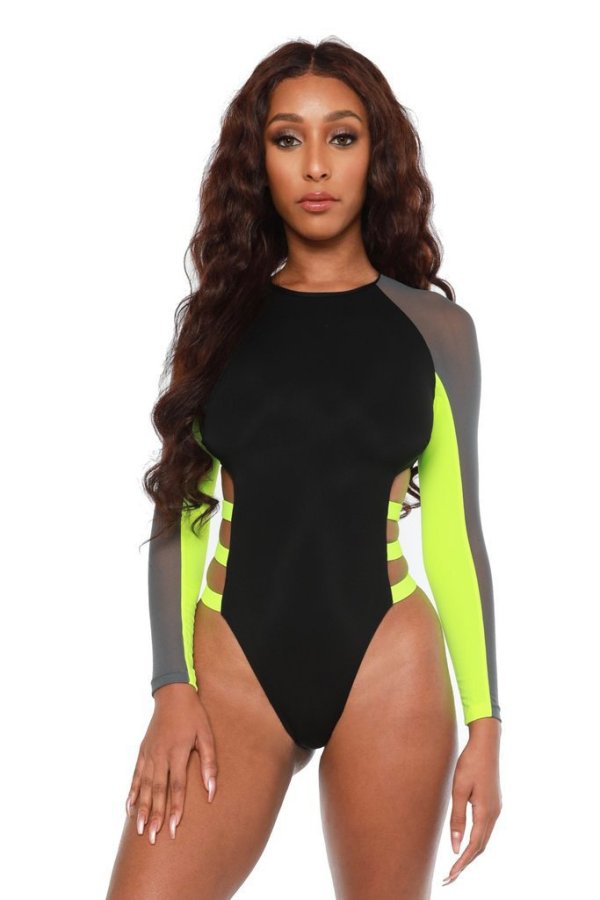 Sexy Mesh Patchwork One Piece Swimsuit LSL-6257