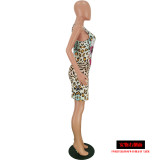 Sexy Leopard Print Sleeveless Mini Dresses YH-5080