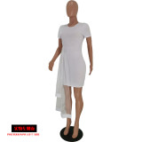 Fashion Short Sleeve Mesh Patchwork Mini Dress YH-5085