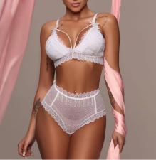 White Hollow Out Bra And Panty Sexy Lingerie Set YQ-138