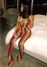 Colorful Stripe Backless Jumpsuit LSL-8004