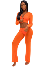 Orange Mesh See Thru Pant Sets 2 Piece CM-108