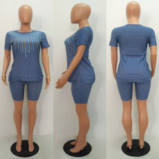 Casual Short Sleeve Tops And Shorts Sets MAE-200