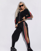 Casual Tracksuit Hooded Zipper Two Piece Sets HM-6156